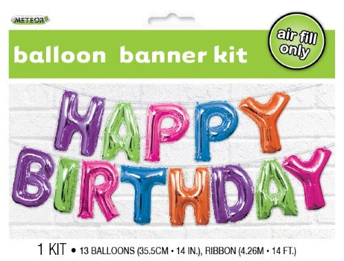 "Happy Birthday" Multi Colour 35.5cm (14") Foil Letter Balloon Kit